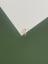 Beaded Star Diamond Hoop Earring