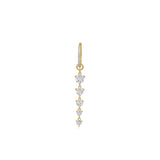 8mm Pave Hoop with Graduate Topaz Drop Earrings