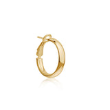15mm Gold Dome Hoop Earrings