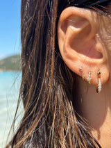 Beaded Star Diamond Hoop Earring