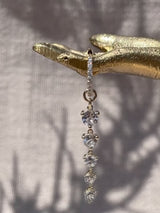 8mm Pave Hoop with Graduate Topaz Drop Earrings