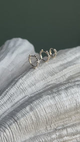 Beaded Star Diamond Hoop Earring