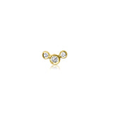 Dewdrop Three Diamond Stud Earring