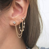 Double Diamond Huggies Earrings