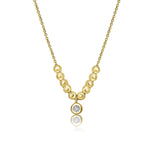 Sliding Beads Single Diamond Necklace