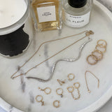 Three Diamonds Drop Seamless Hoop Earring