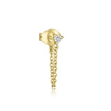 Round Diamond Chain Wrap Stud Earring