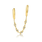 Double Diamond Huggies Earrings