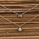 East West Emerald Cut Diamond Necklace
