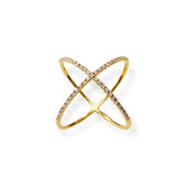 Pavé Diamond X Ring