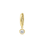 Diamond Drop Hoop Earring