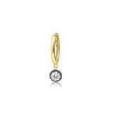 Diamond Drop Hoop Earring