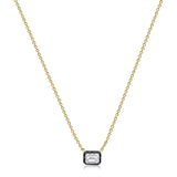 East West Emerald Cut Diamond Necklace