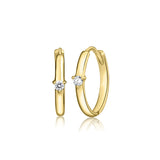 Large Single Diamond Hoop Earring