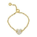 Amour Pavé Diamond Heart Chain Ring