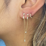 6.5mm Diamond Cluster Eternity Hoop Earring