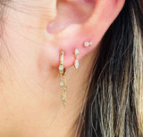 Marquise and Round Diamond Drop Stud Earring