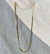 18k Solid Gold Herringbone Snake Chain Necklace