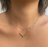 Sliding Beads Single Diamond Necklace