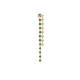 Waterfall Tsavorite Diamond Earring in 14k Yellow Gold