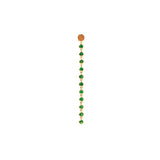 Waterfall Tsavorite Diamond Earring in 14k Yellow Gold