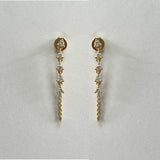 Diamond Drop Chain Stud Earring, 14K Yellow Gold