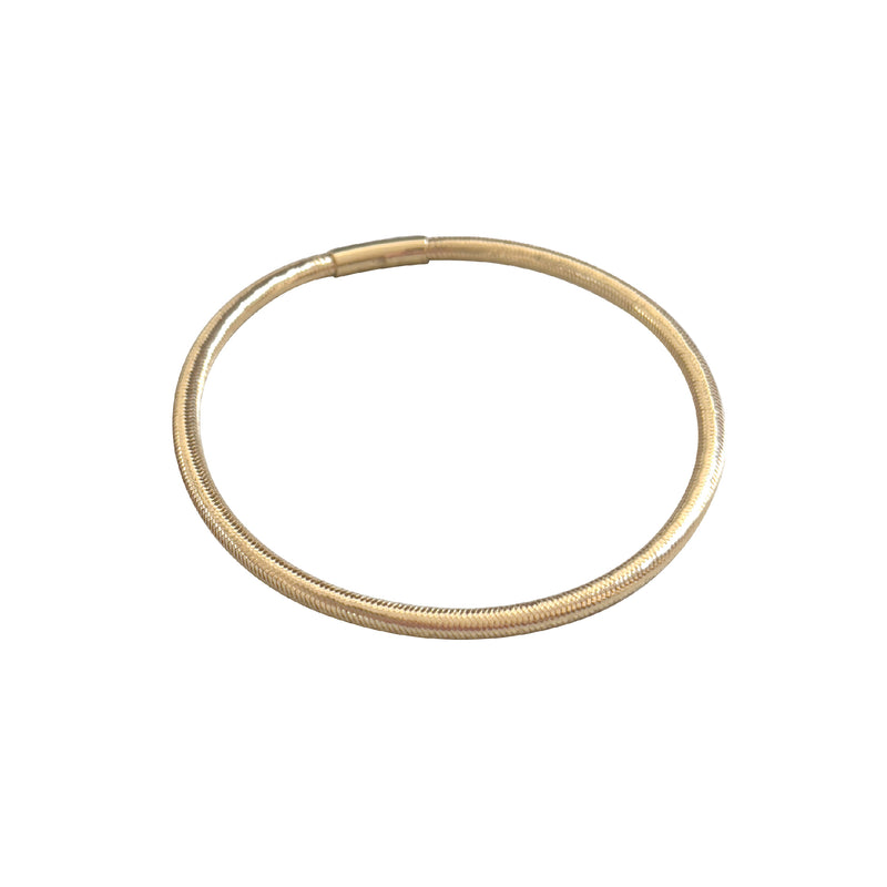 Solid 18k Gold Stretchy Herringbone Bracelet. 2.8mm