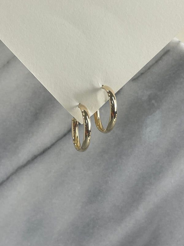 20mm Gold Dome Hoop Earrings
