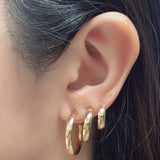 15mm Gold Dome Hoop Earrings