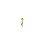 Marquise and Round Diamond Drop Stud Earring