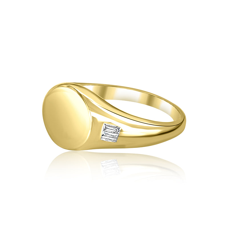 Baguette diamond Signet Ring