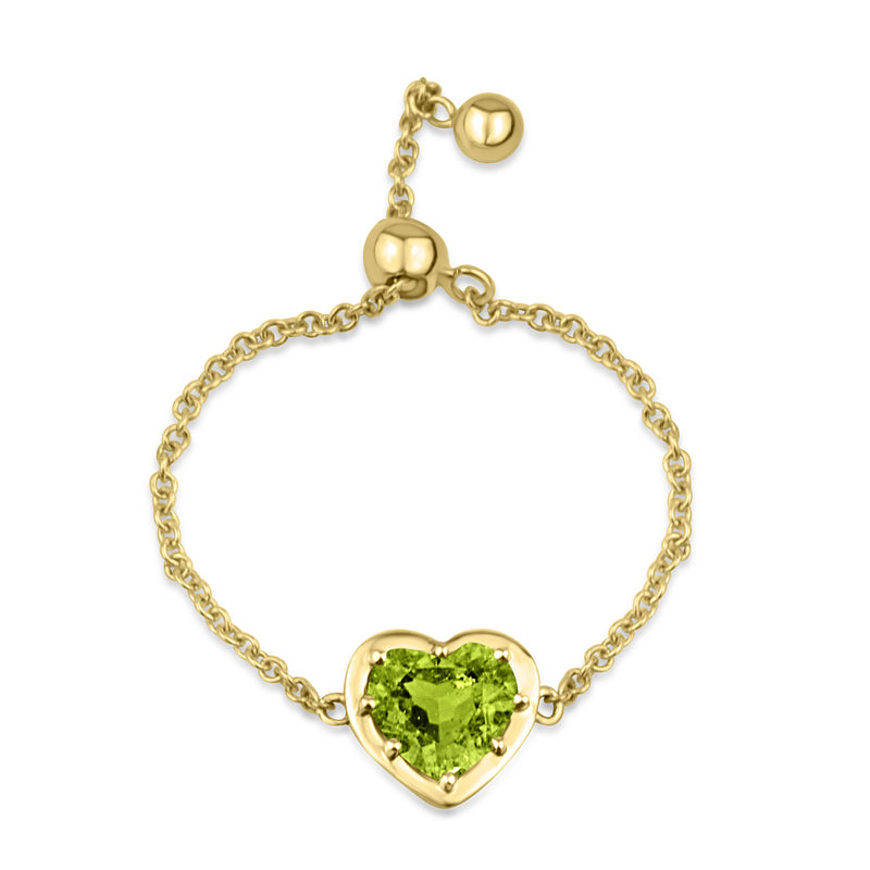 Amour Green Tourmaline Heart Chain Ring