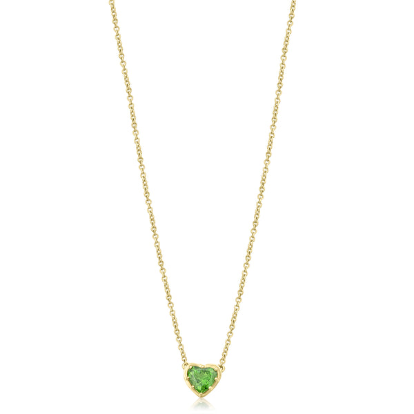 Amour Green Tourmaline Heart Necklace