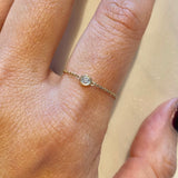 Bezel Set Solitaire Diamond Chain Ring