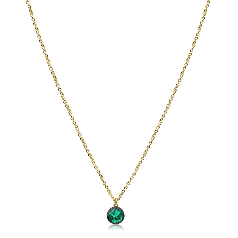 Round Emerald Pendant Necklace