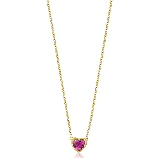 Amour Pink Tourmaline Heart Necklace