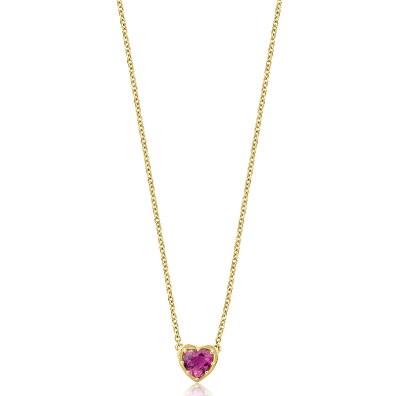 Amour Pink Tourmaline Heart Necklace