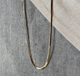 18k Solid Gold Herringbone Snake Chain Necklace
