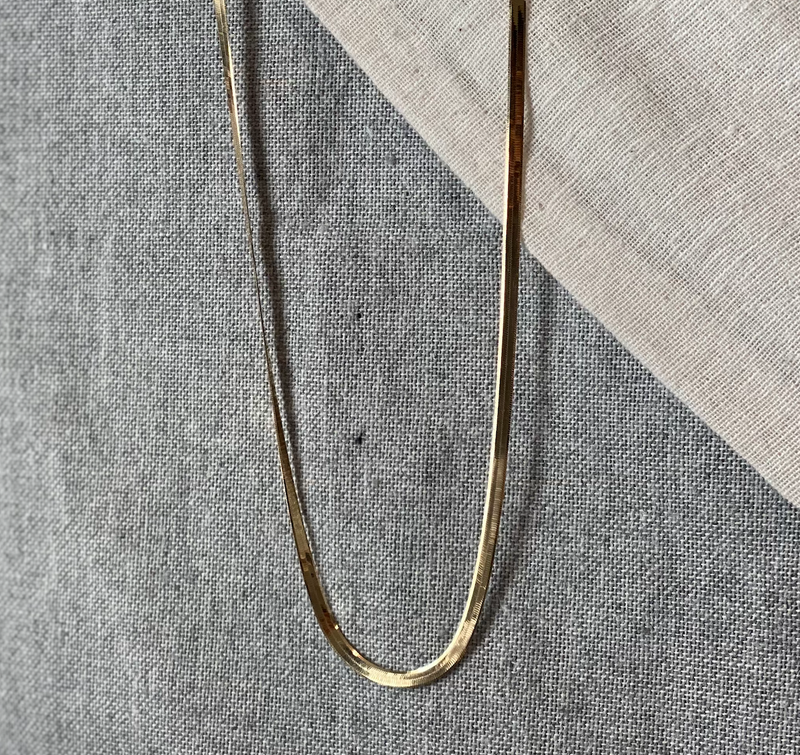 Lera Herringbone Chain Gold Necklace in 2023 | Necklace, Gold necklace,  Chain