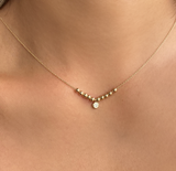Sliding Beads Single Diamond Necklace