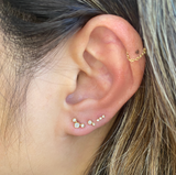 Tiny Diamond Bar Stud Earring